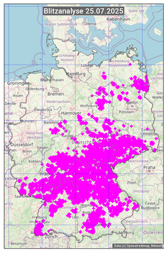 Karte mit Unwetteranalyse
