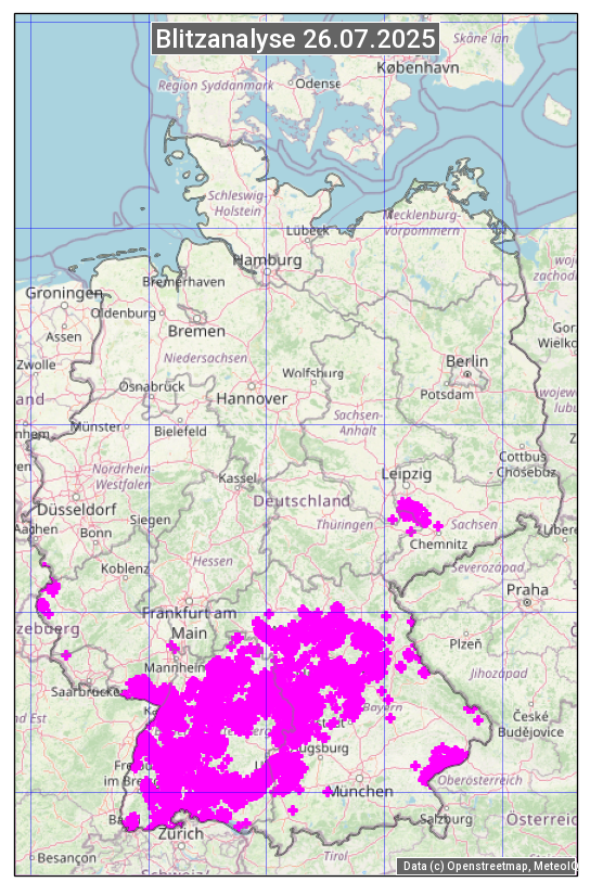 Karte mit Unwetteranalyse