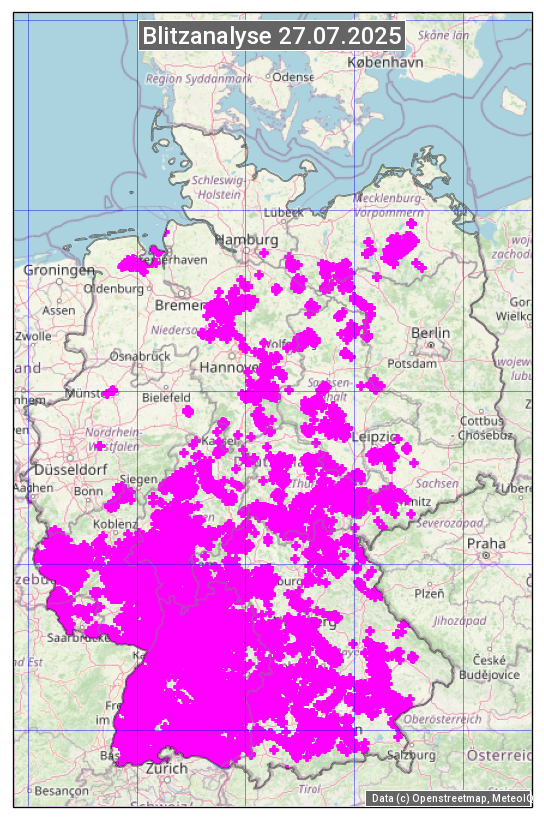 Karte mit Unwetteranalyse
