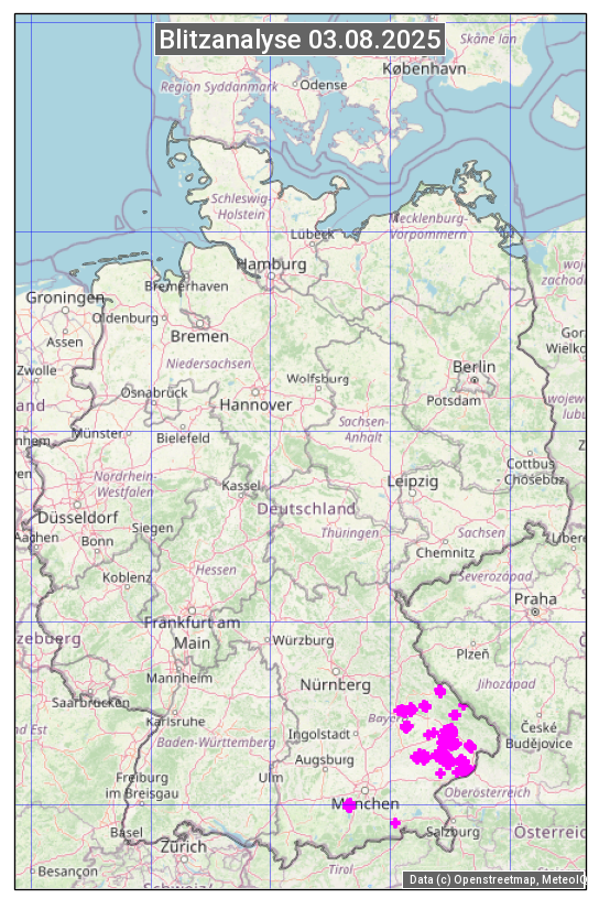 Karte mit Unwetteranalyse