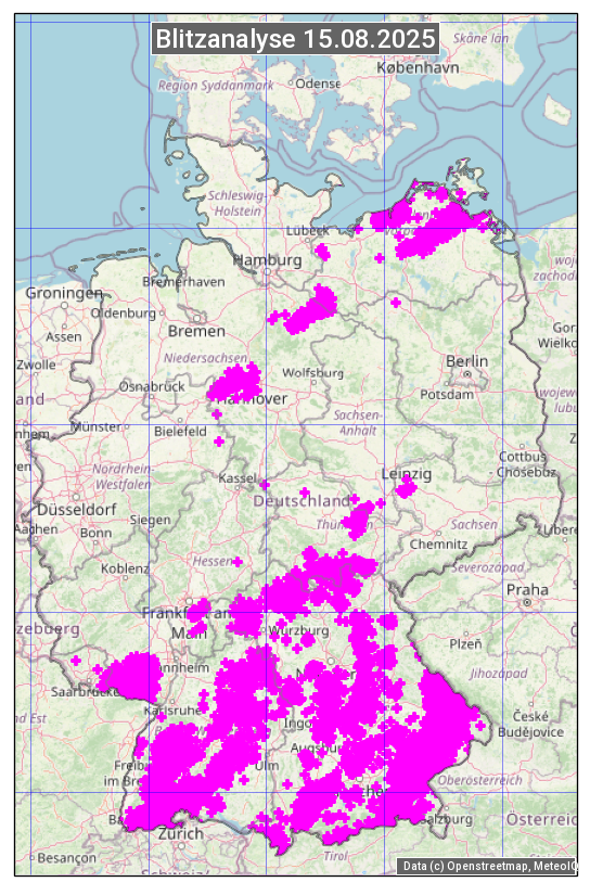 Karte mit Unwetteranalyse