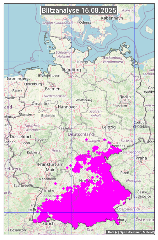 Karte mit Unwetteranalyse