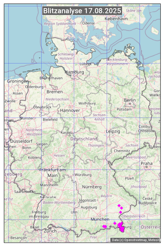Karte mit Unwetteranalyse