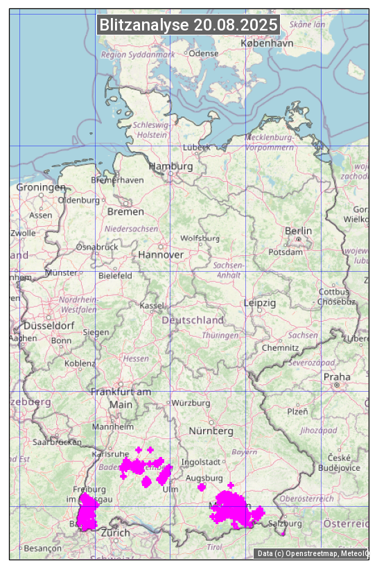 Karte mit Unwetteranalyse