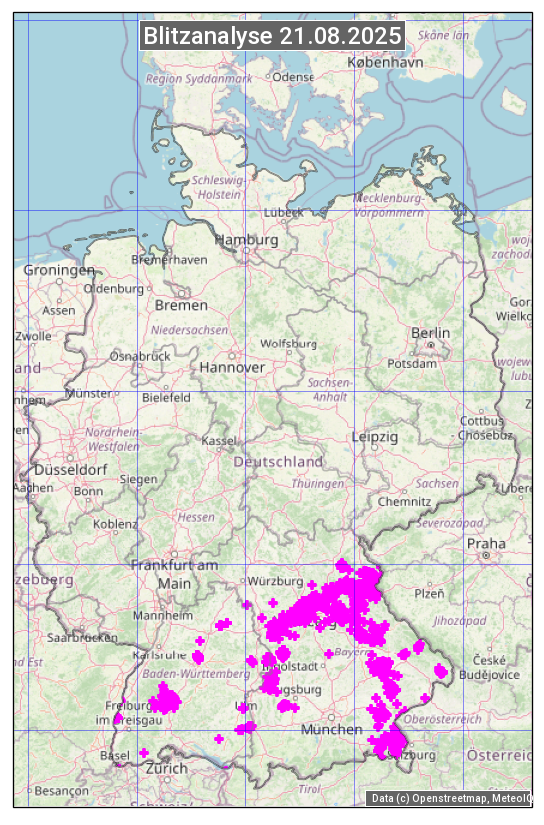 Karte mit Unwetteranalyse