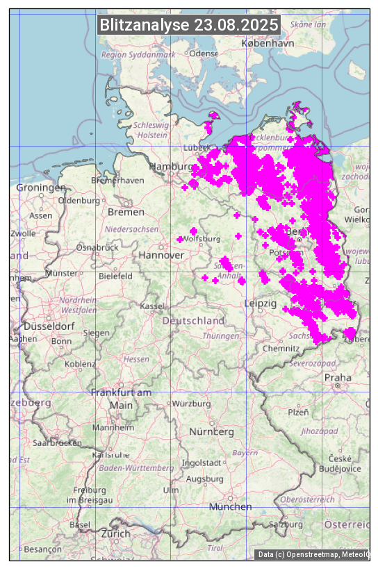 Karte mit Unwetteranalyse