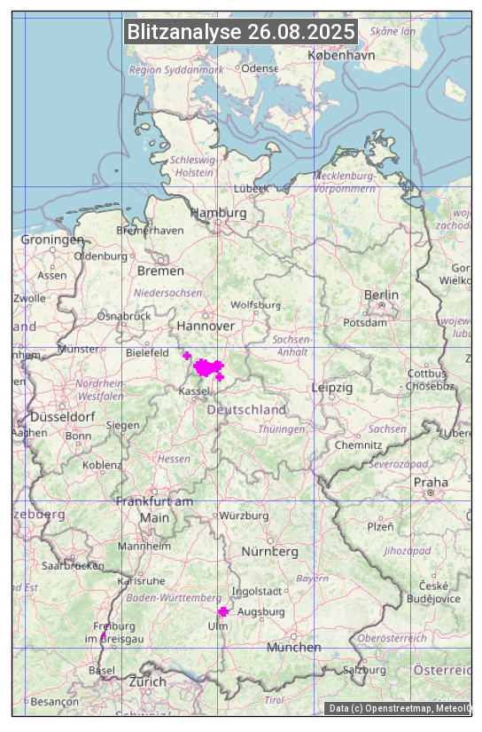Karte mit Unwetteranalyse