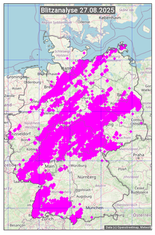 Karte mit Unwetteranalyse