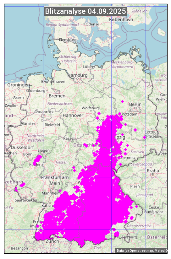Karte mit Unwetteranalyse