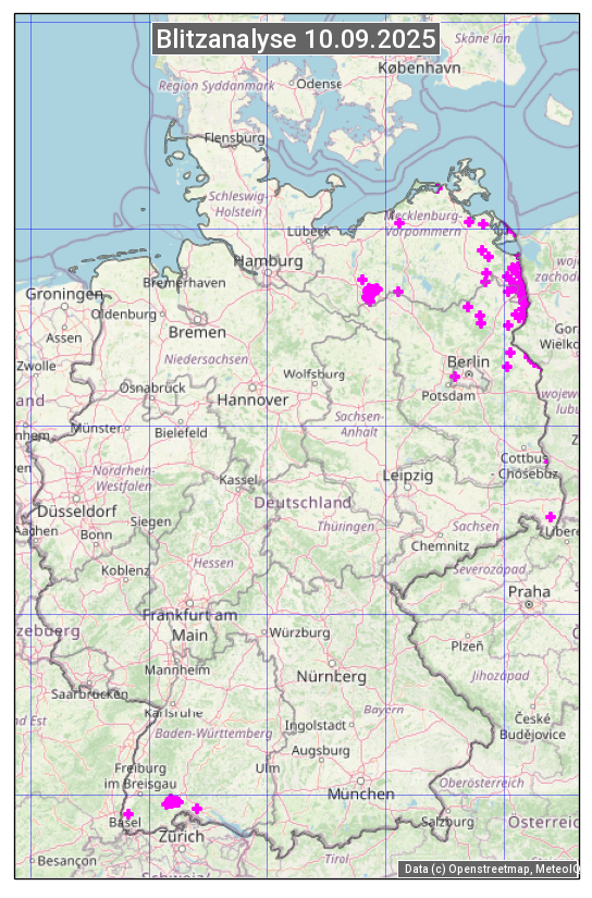 Karte mit Unwetteranalyse