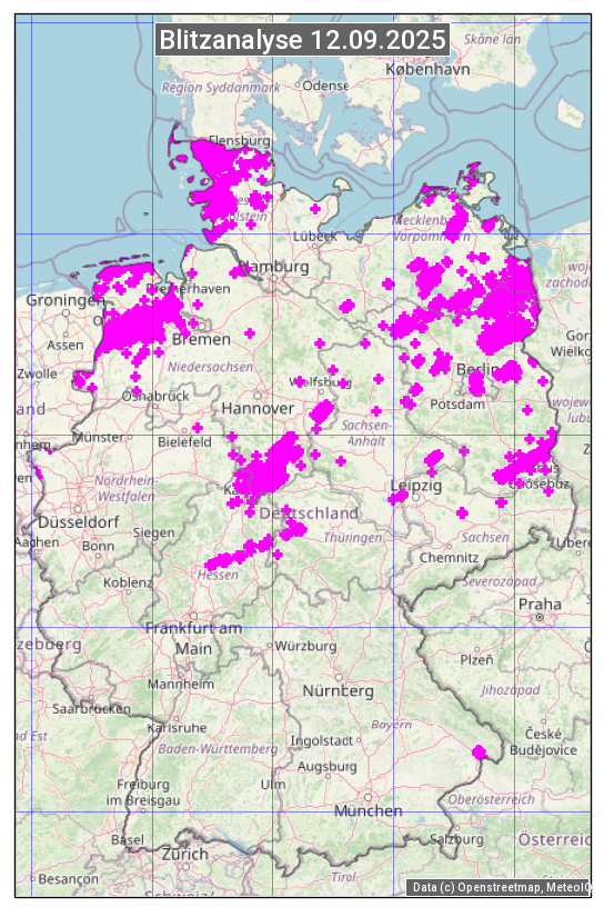 Karte mit Unwetteranalyse