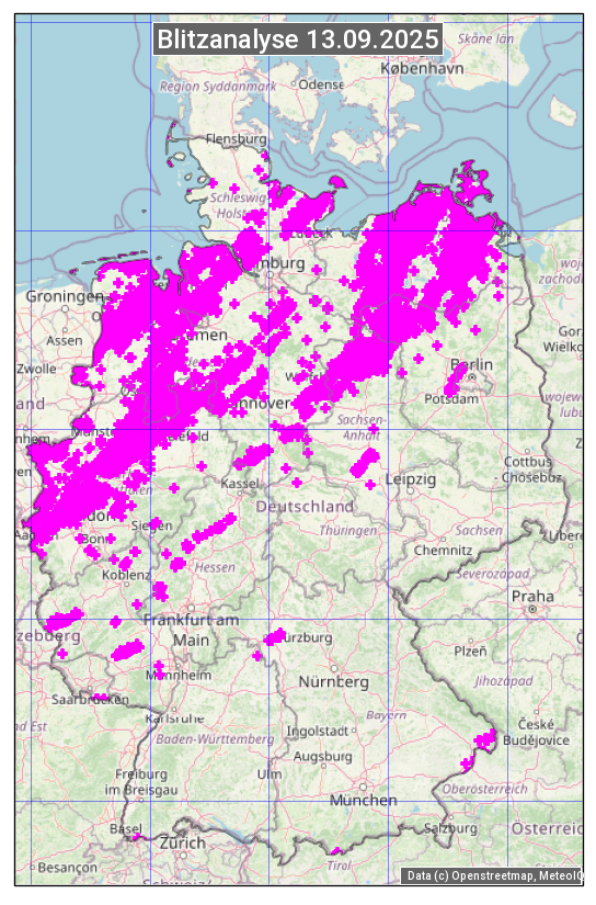 Karte mit Unwetteranalyse
