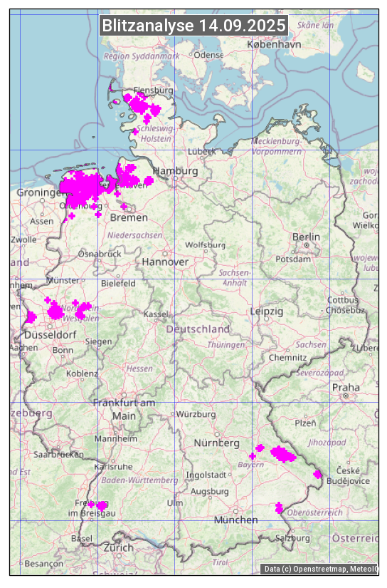 Karte mit Unwetteranalyse