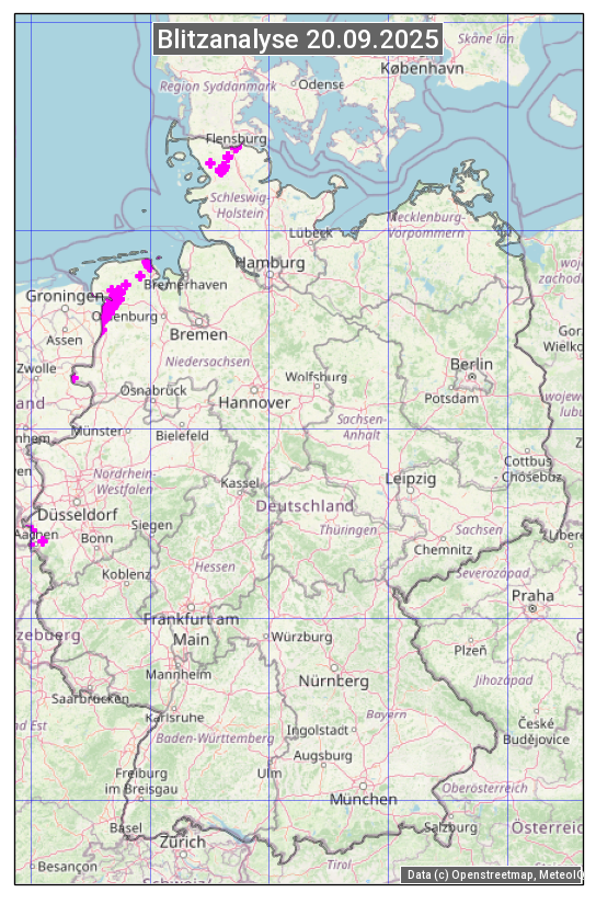 Karte mit Unwetteranalyse