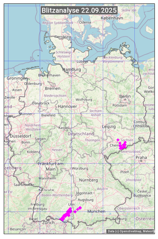 Karte mit Unwetteranalyse