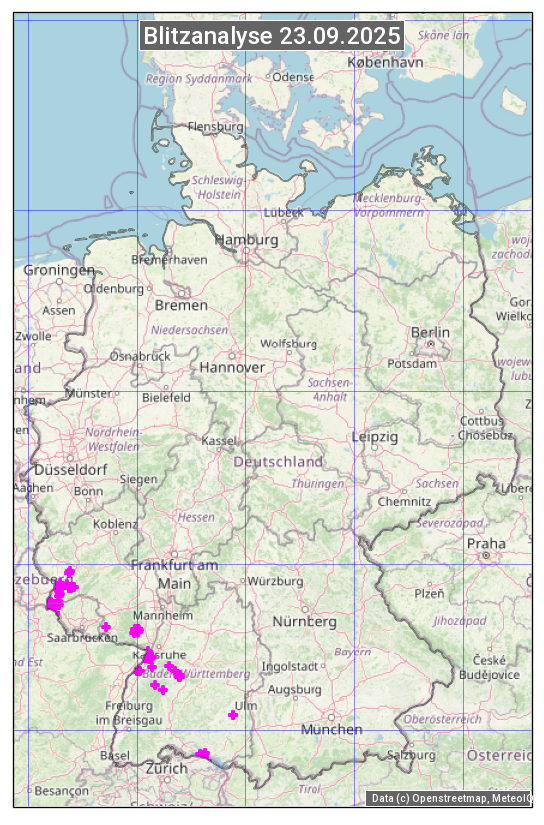Karte mit Unwetteranalyse