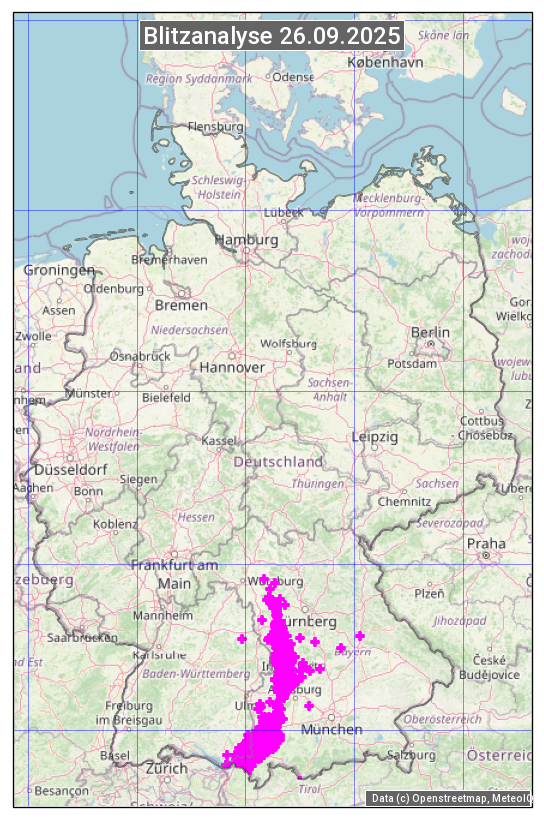 Karte mit Unwetteranalyse