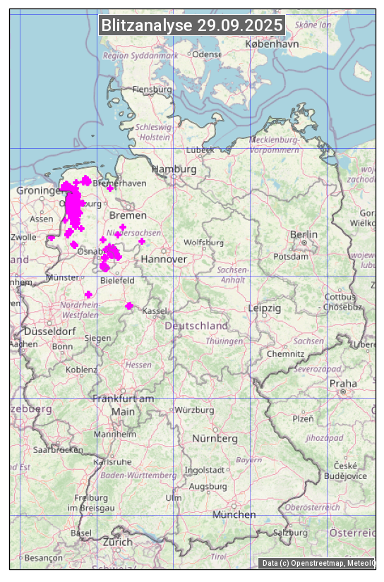 Karte mit Unwetteranalyse