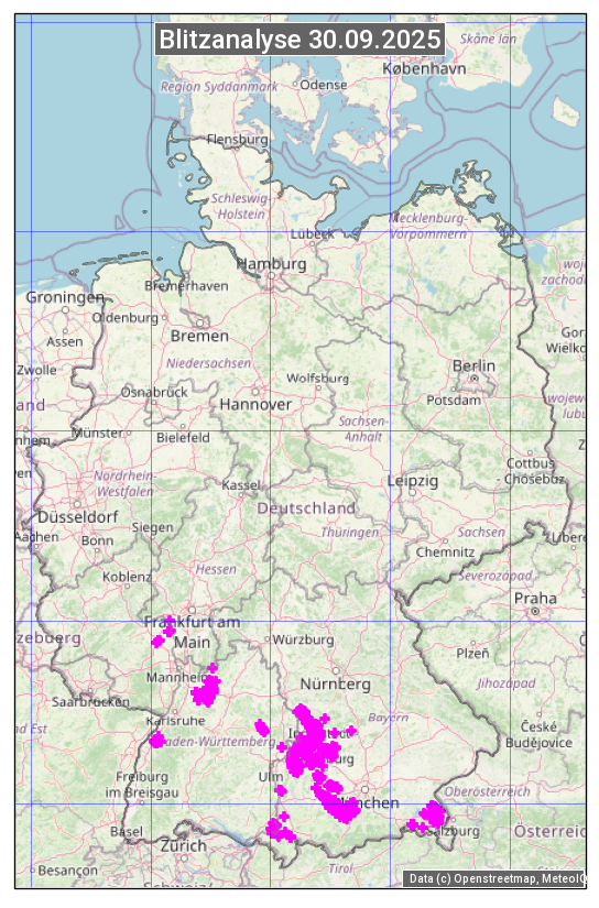 Karte mit Unwetteranalyse