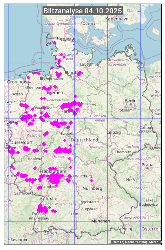 Karte mit Unwetteranalyse