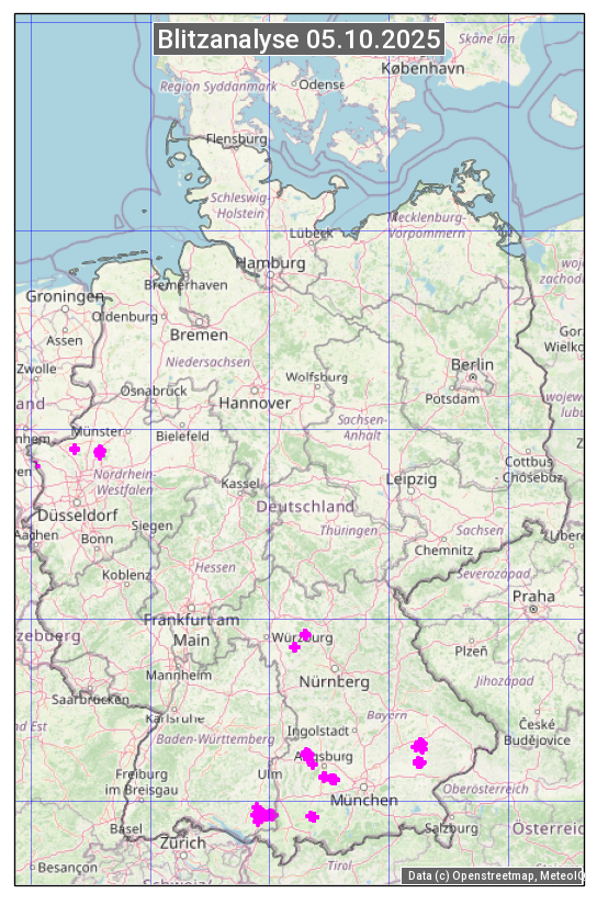 Karte mit Unwetteranalyse