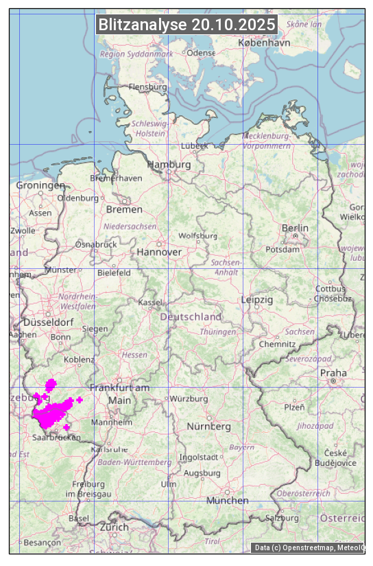 Karte mit Unwetteranalyse