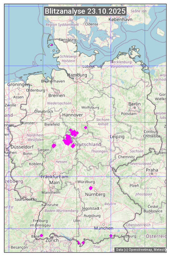 Karte mit Unwetteranalyse