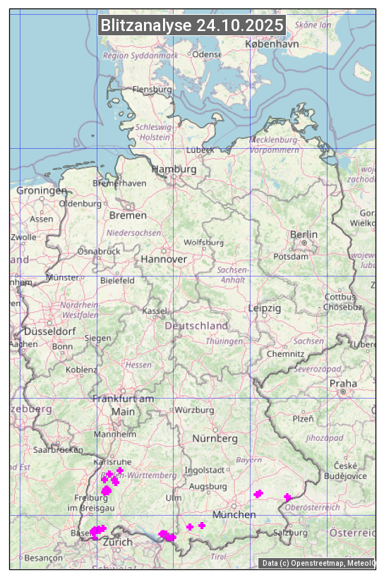 Karte mit Unwetteranalyse