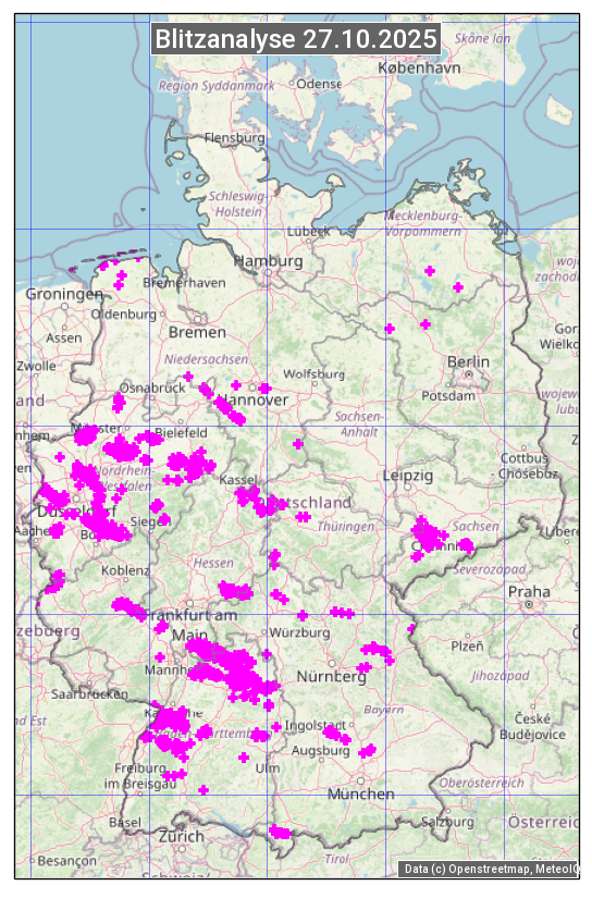 Karte mit Unwetteranalyse