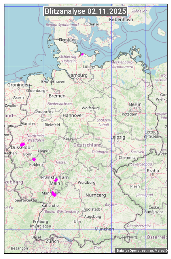 Karte mit Unwetteranalyse