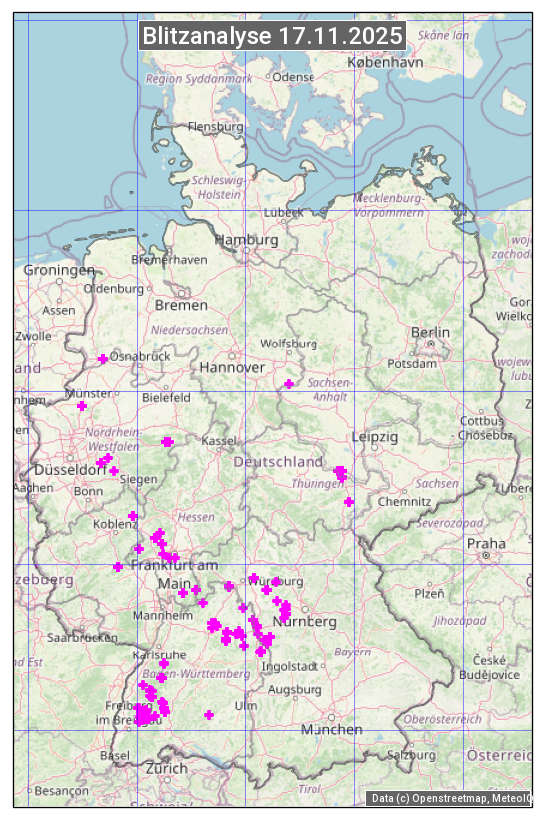 Karte mit Unwetteranalyse