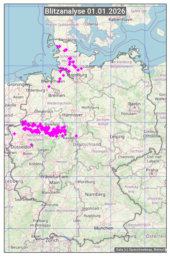 Karte mit Unwetteranalyse