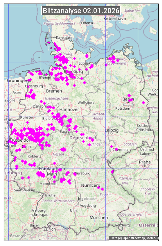 Karte mit Unwetteranalyse