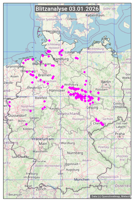Karte mit Unwetteranalyse