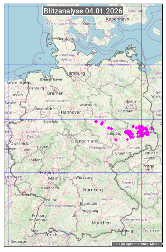 Karte mit Unwetteranalyse