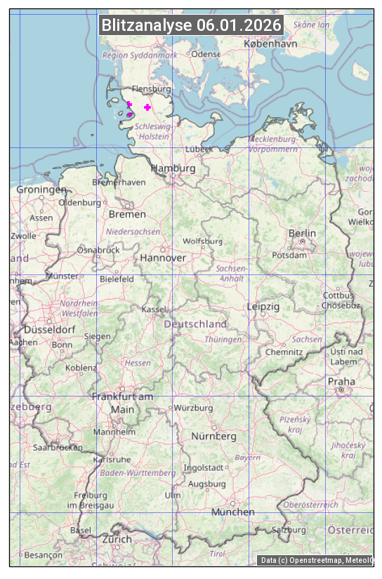 Karte mit Unwetteranalyse