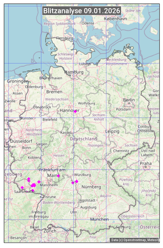 Karte mit Unwetteranalyse