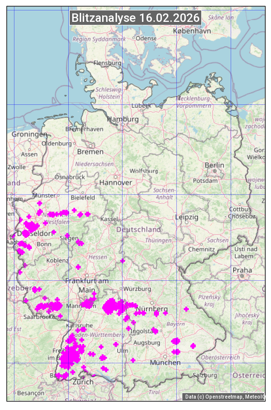 Karte mit Unwetteranalyse