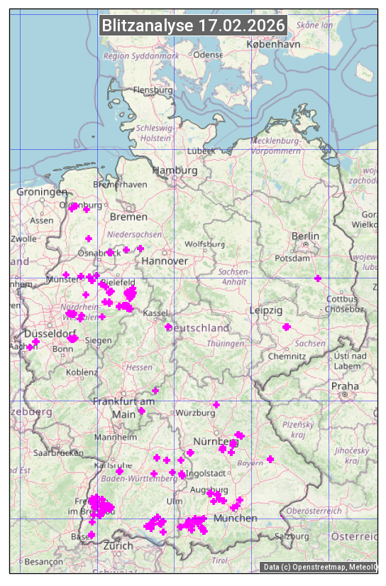 Karte mit Unwetteranalyse