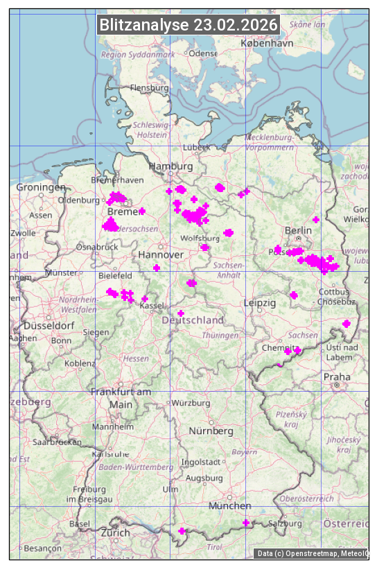 Karte mit Unwetteranalyse