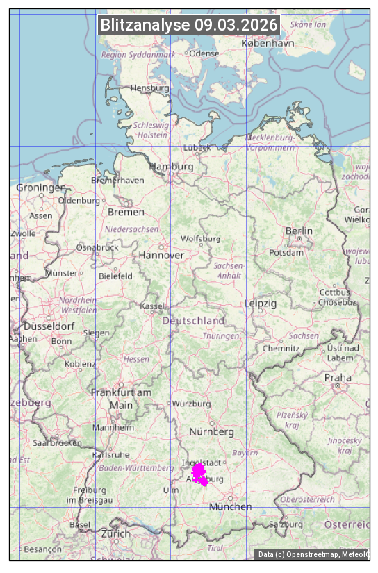 Karte mit Unwetteranalyse