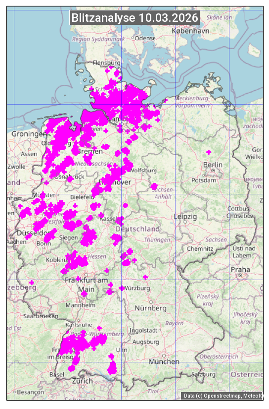 Karte mit Unwetteranalyse