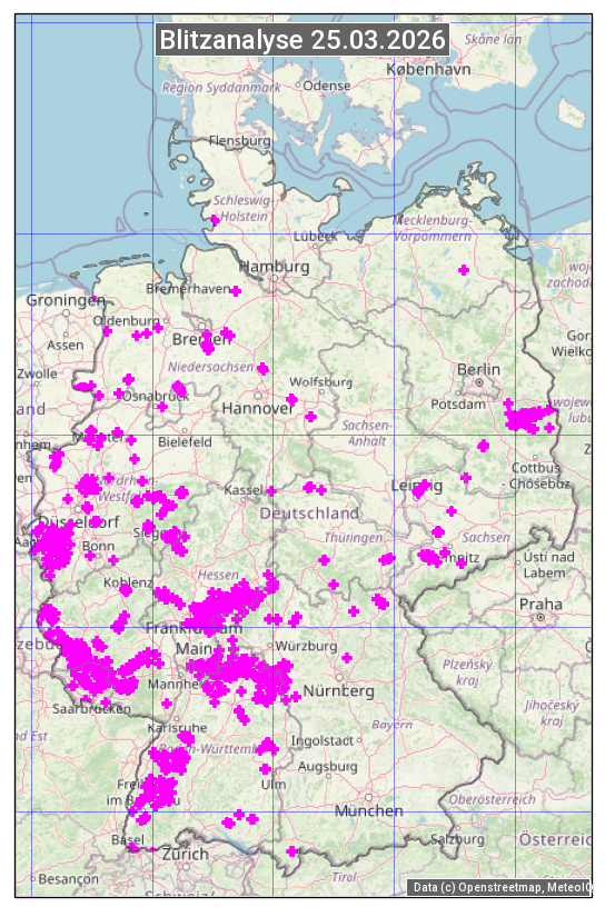 Karte mit Unwetteranalyse