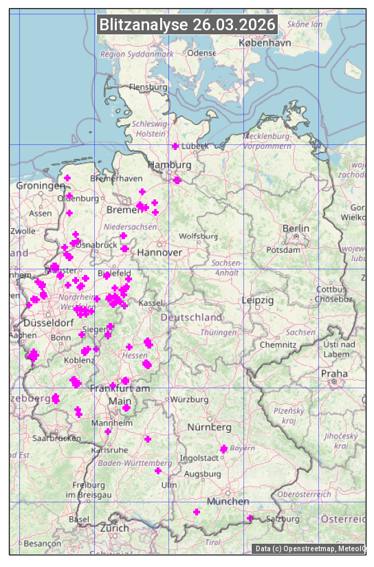 Karte mit Unwetteranalyse