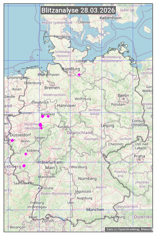 Karte mit Unwetteranalyse