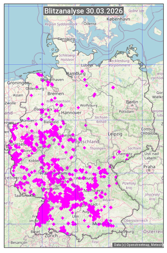 Karte mit Unwetteranalyse