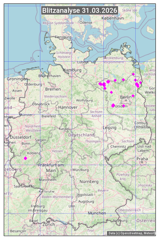 Karte mit Unwetteranalyse