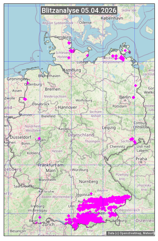 Karte mit Unwetteranalyse