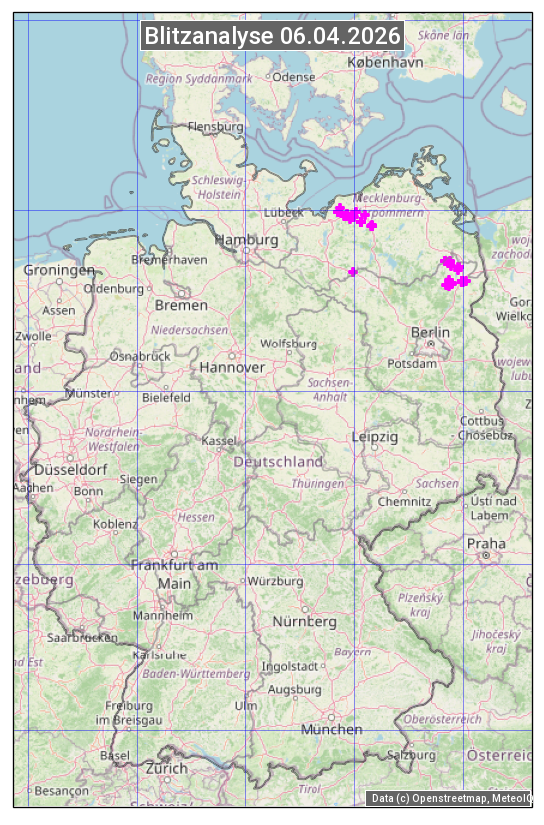 Karte mit Unwetteranalyse