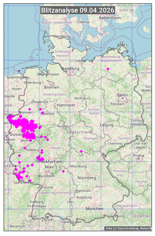 Karte mit Unwetteranalyse
